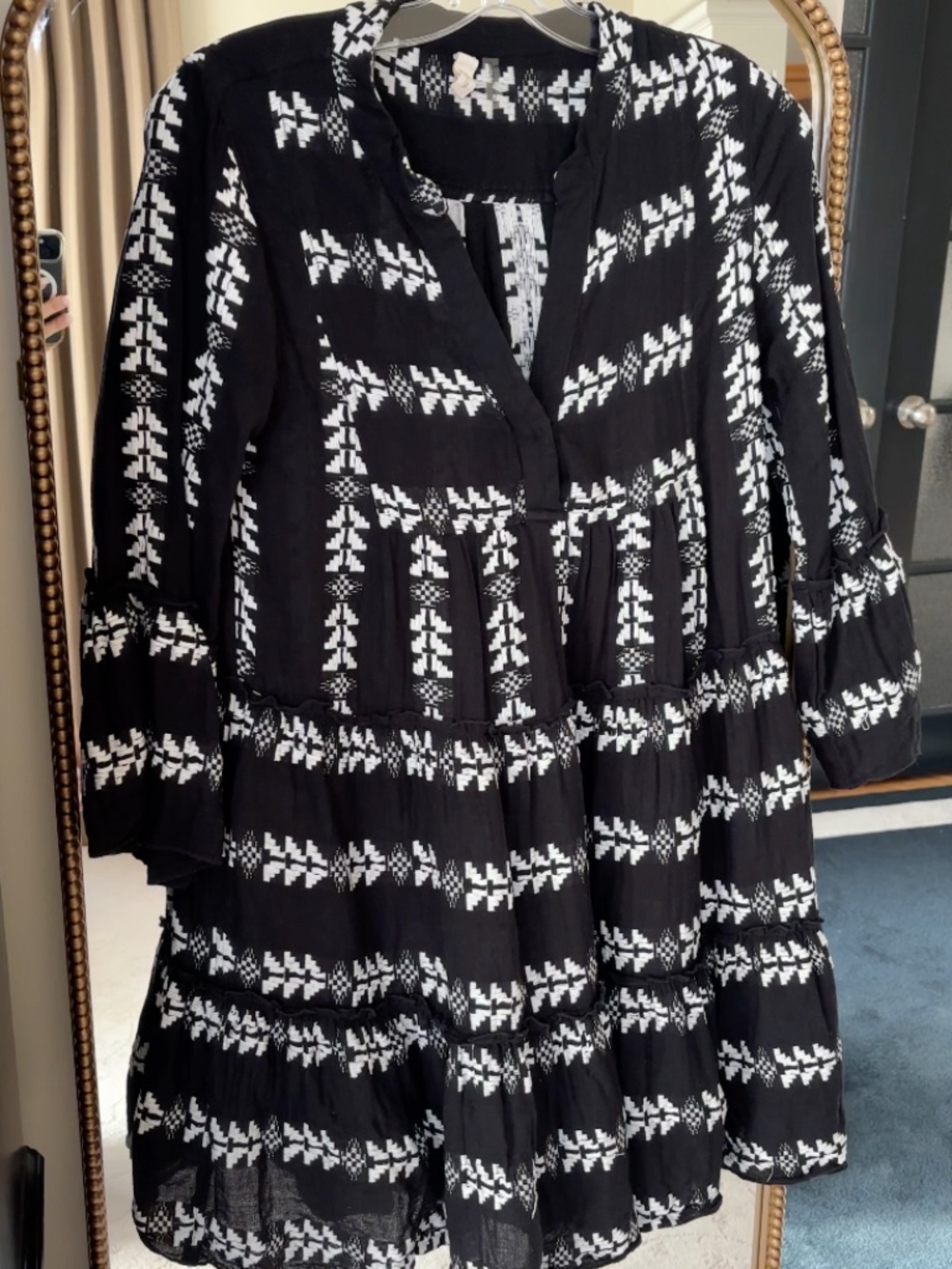 Elan Black and White Cotton coverup